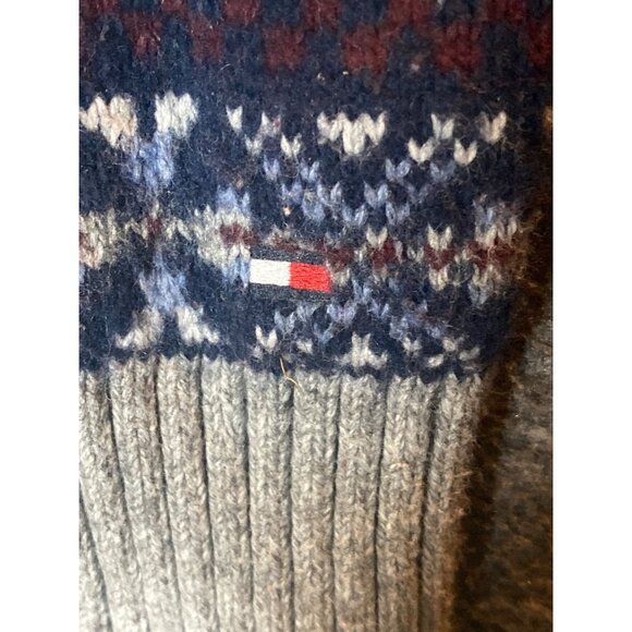 BOYS SWEATER TOMMY HILFILGER YOUTH M QUARTER ZIP WOOL COTTON BLEND - Picture 9 of 10